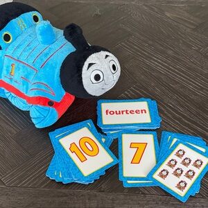 Thomas & Friends Plush Pillow Pet + Flash Cards Gift Bundle Educational Kids Toy